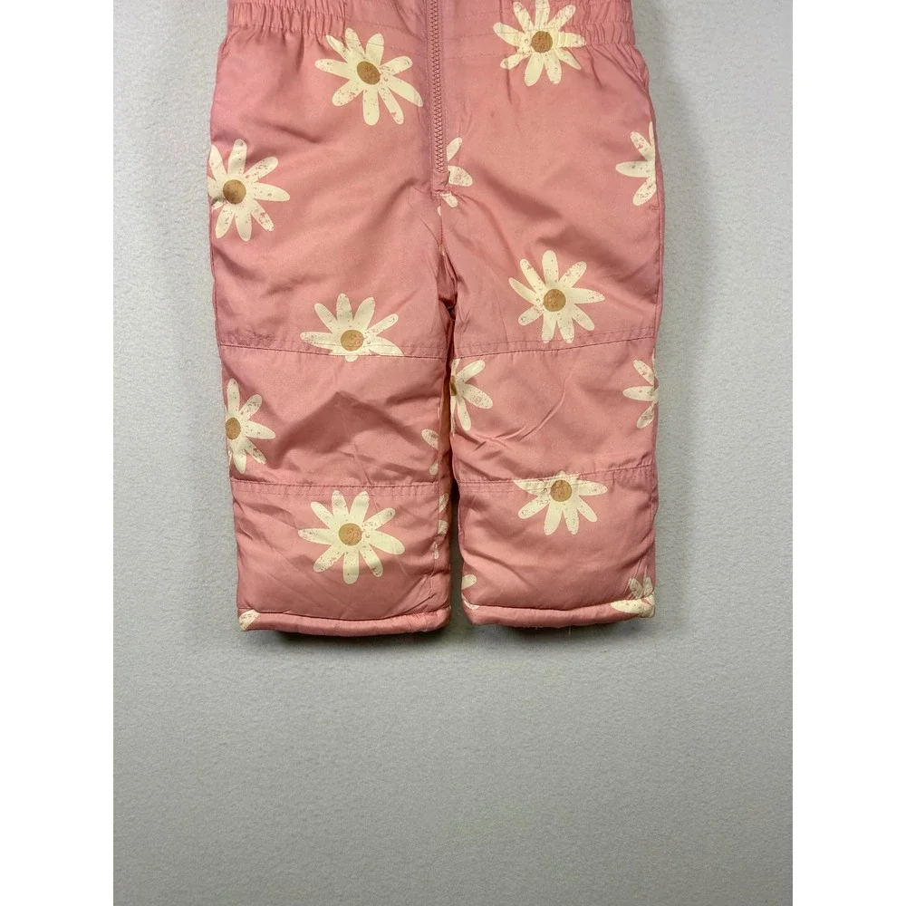 Floral Outdoor Carter's Kids 2T Pink Daisy Print Insulated Snow Bib‎ Overalls
